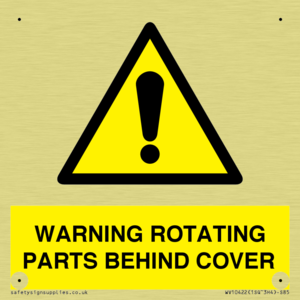 WARNING ROTATING PARTS BEHIND COVER